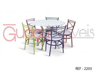 CONJUNTO DE JANTAR COM 5 CADEIRAS