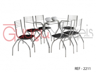 CONJUNTO DE JANTAR COM 6 CADEIRAS
